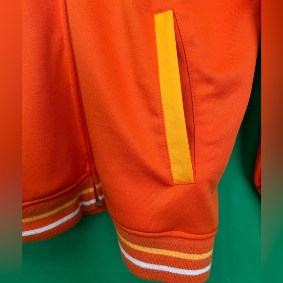 South Pole brand track jacket, Orange with yellow & white stripes, men’s medium - Picture 5 of 7